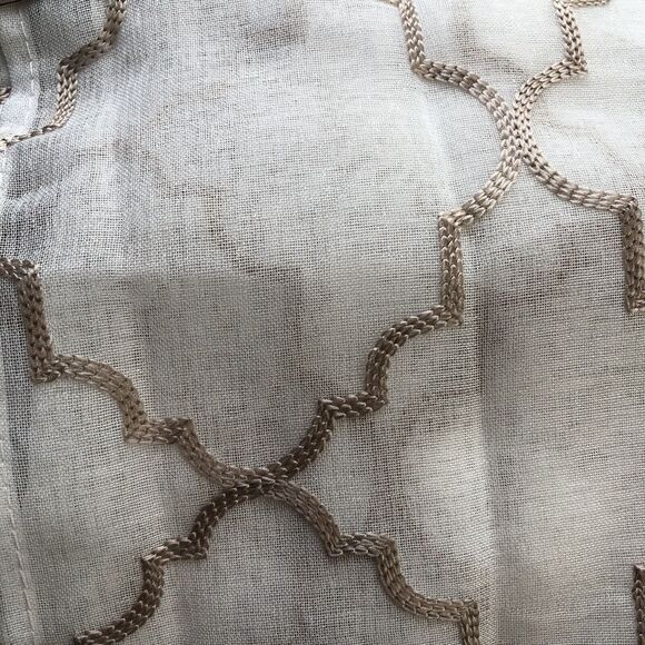 Sonoma Decorative Window Curtain Panels 2 Pack Leaf Embroidery - Picture 7 of 13